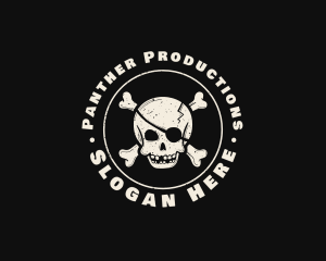 Pirate Skull Jolly Roger logo design