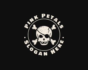 Pirate Skull Jolly Roger logo design