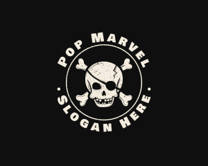 Pirate Skull Jolly Roger logo design