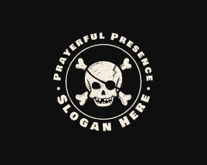 Pirate Skull Jolly Roger logo design