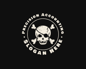 Pirate Skull Jolly Roger logo design