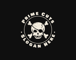 Pirate Skull Jolly Roger logo design