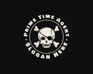 Pirate Skull Jolly Roger logo design