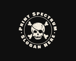 Pirate Skull Jolly Roger logo design