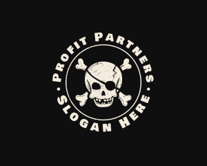 Pirate Skull Jolly Roger logo design