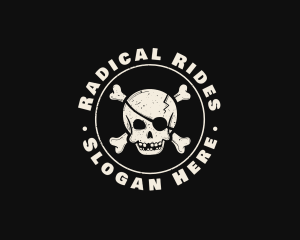 Pirate Skull Jolly Roger logo design