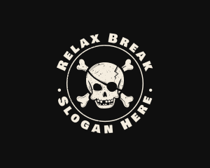 Pirate Skull Jolly Roger logo design