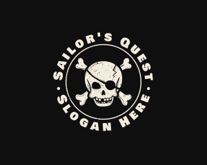 Pirate Skull Jolly Roger logo design