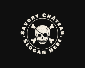 Pirate Skull Jolly Roger logo design