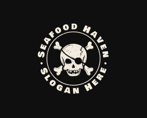 Pirate Skull Jolly Roger logo design