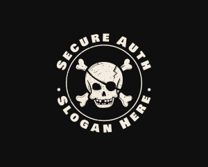 Pirate Skull Jolly Roger logo design