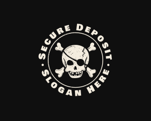 Pirate Skull Jolly Roger logo design