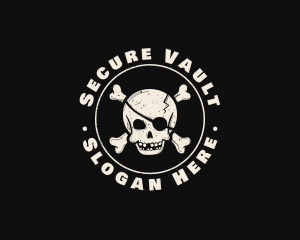 Pirate Skull Jolly Roger logo design