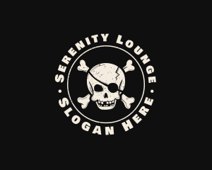 Pirate Skull Jolly Roger logo design