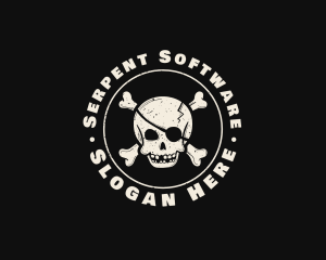 Pirate Skull Jolly Roger logo design