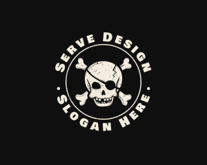 Pirate Skull Jolly Roger logo design