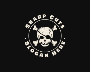 Pirate Skull Jolly Roger logo design