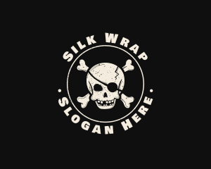 Pirate Skull Jolly Roger logo design