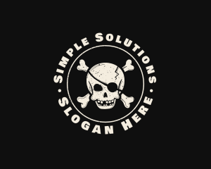 Pirate Skull Jolly Roger logo design