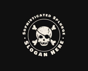 Pirate Skull Jolly Roger logo design