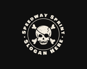 Pirate Skull Jolly Roger logo design