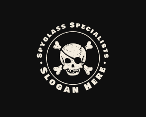 Pirate Skull Jolly Roger logo design