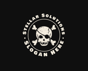 Pirate Skull Jolly Roger logo design