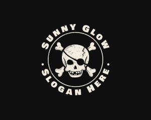 Pirate Skull Jolly Roger logo design