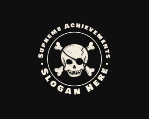 Pirate Skull Jolly Roger logo design