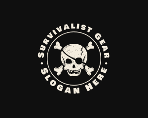 Pirate Skull Jolly Roger logo design