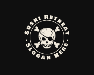 Pirate Skull Jolly Roger logo design