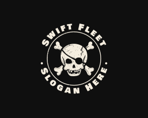 Pirate Skull Jolly Roger logo design