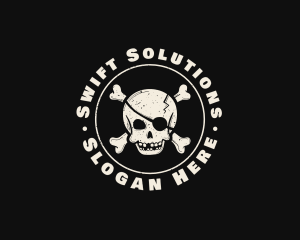 Pirate Skull Jolly Roger logo design