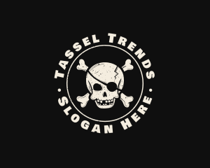 Pirate Skull Jolly Roger logo design