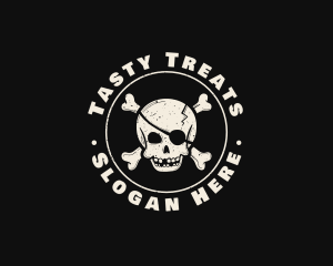 Pirate Skull Jolly Roger logo design