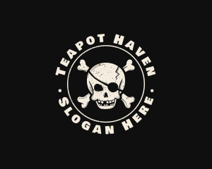 Pirate Skull Jolly Roger logo design