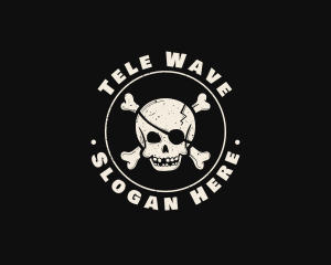 Pirate Skull Jolly Roger logo design