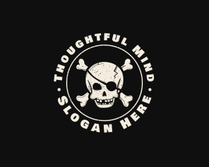 Pirate Skull Jolly Roger logo design