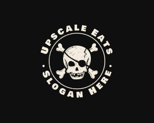 Pirate Skull Jolly Roger logo design