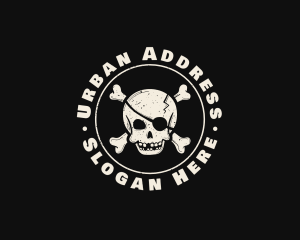 Pirate Skull Jolly Roger logo design