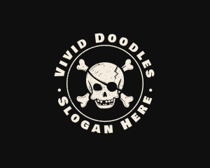 Pirate Skull Jolly Roger logo design