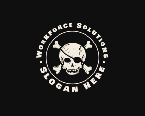 Pirate Skull Jolly Roger logo design