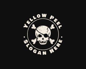 Pirate Skull Jolly Roger logo design