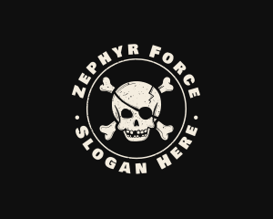 Pirate Skull Jolly Roger logo design