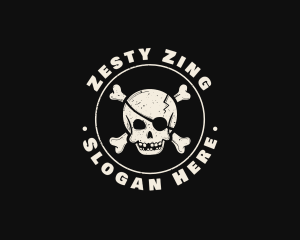 Pirate Skull Jolly Roger logo design