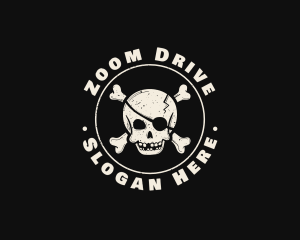 Pirate Skull Jolly Roger logo design