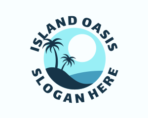 Blue Tropical Island logo design