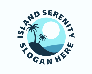 Blue Tropical Island logo design