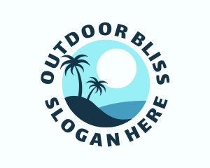 Blue Tropical Island logo design