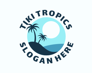 Blue Tropical Island logo design